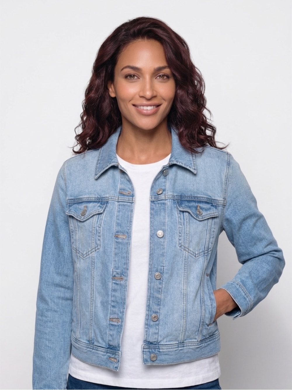 J.Crew Classic Denim Jacket Light Wash SP22 BG100 Large EUC